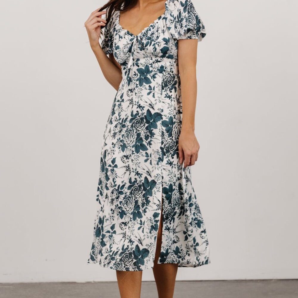 Baltic Born Jade Green Floral Midi Dress